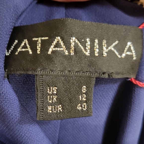 Vatanika Royal Blue Draped Backless Slip Dress Size 8 - Picture 8 of 8